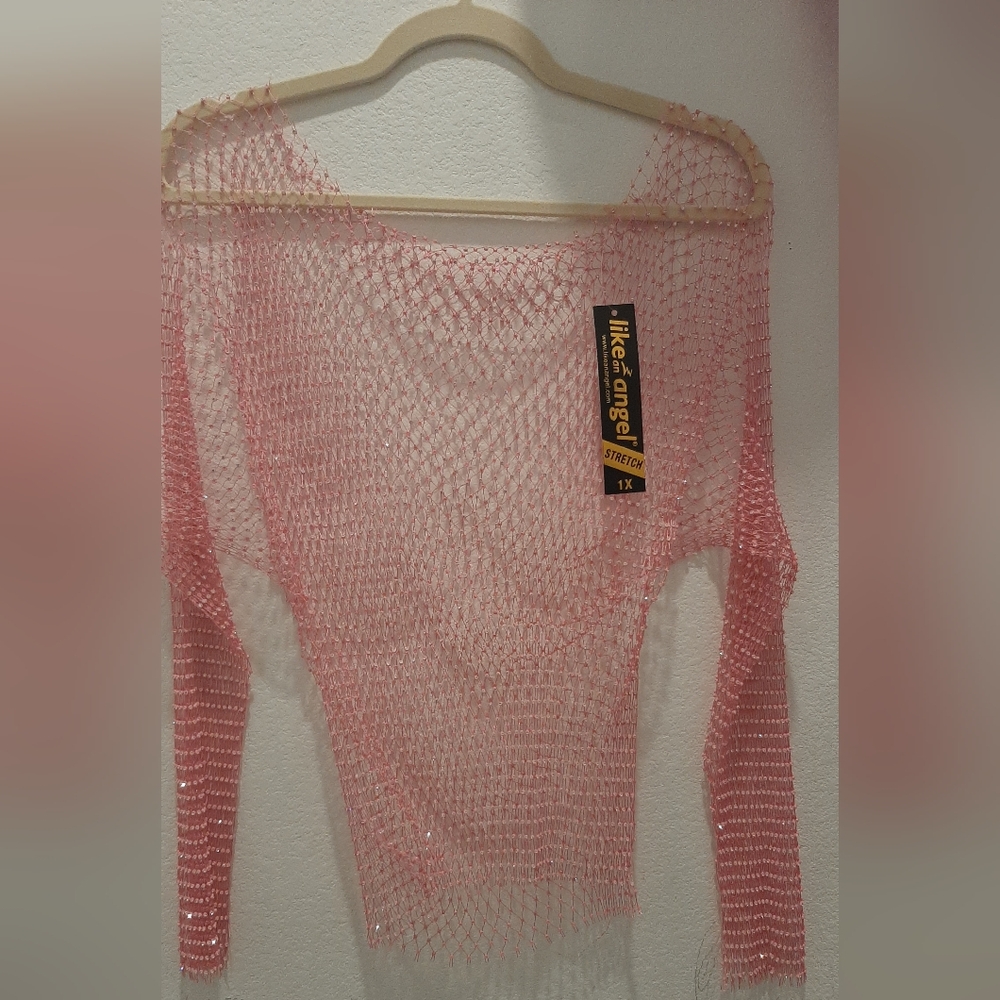 Like an Angel Pink Fishnet Top